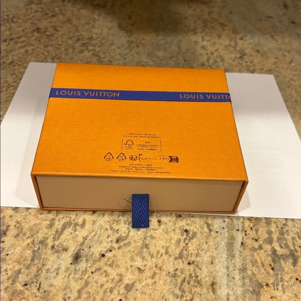 Louis Vuitton Tangerine Box with Navy Ribbon
